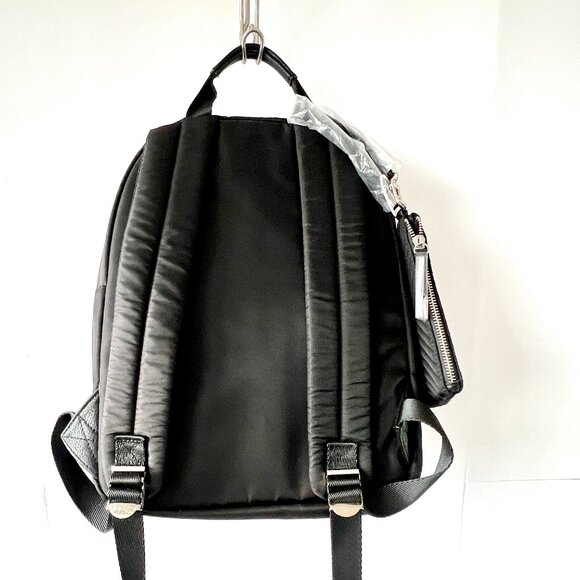 Steve Madden Black Two-Pocket Nylon Padded Backpack Bag W/ Detachable Pouch, NWT - Picture 4 of 16